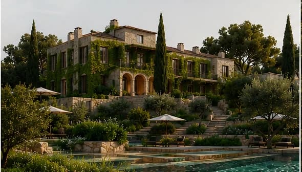 ARA conceptual vision of The House as the established architectural and emotional heart of the Pissouri resort