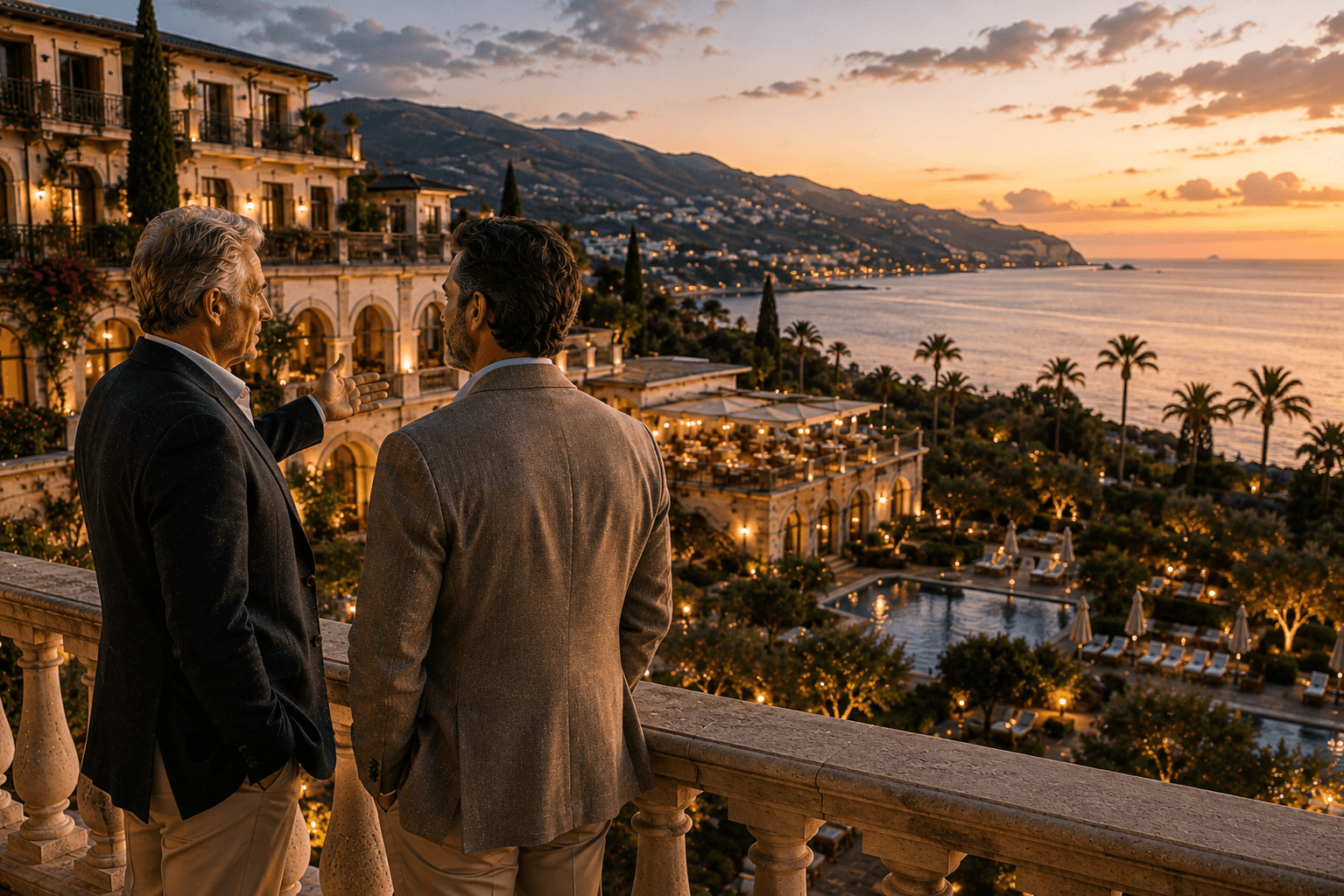 Owner and hospitality steward considering the future of a hotel together